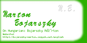 marton bojarszky business card